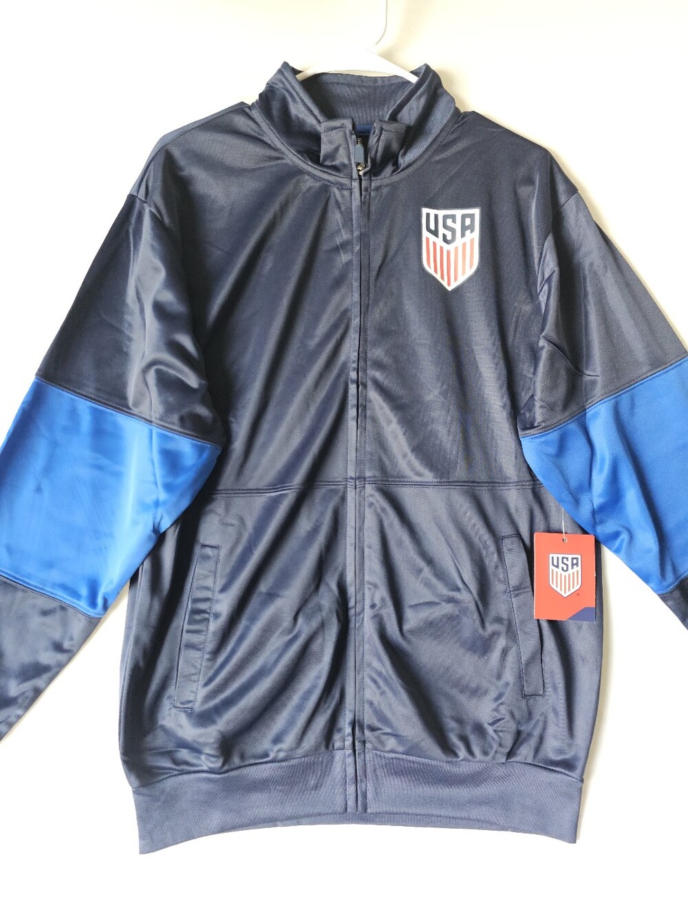 NWT USA Soccer Track Jacket Men's Size M Navy Blue USSF National Team Zip Up - Picture 3 of 16